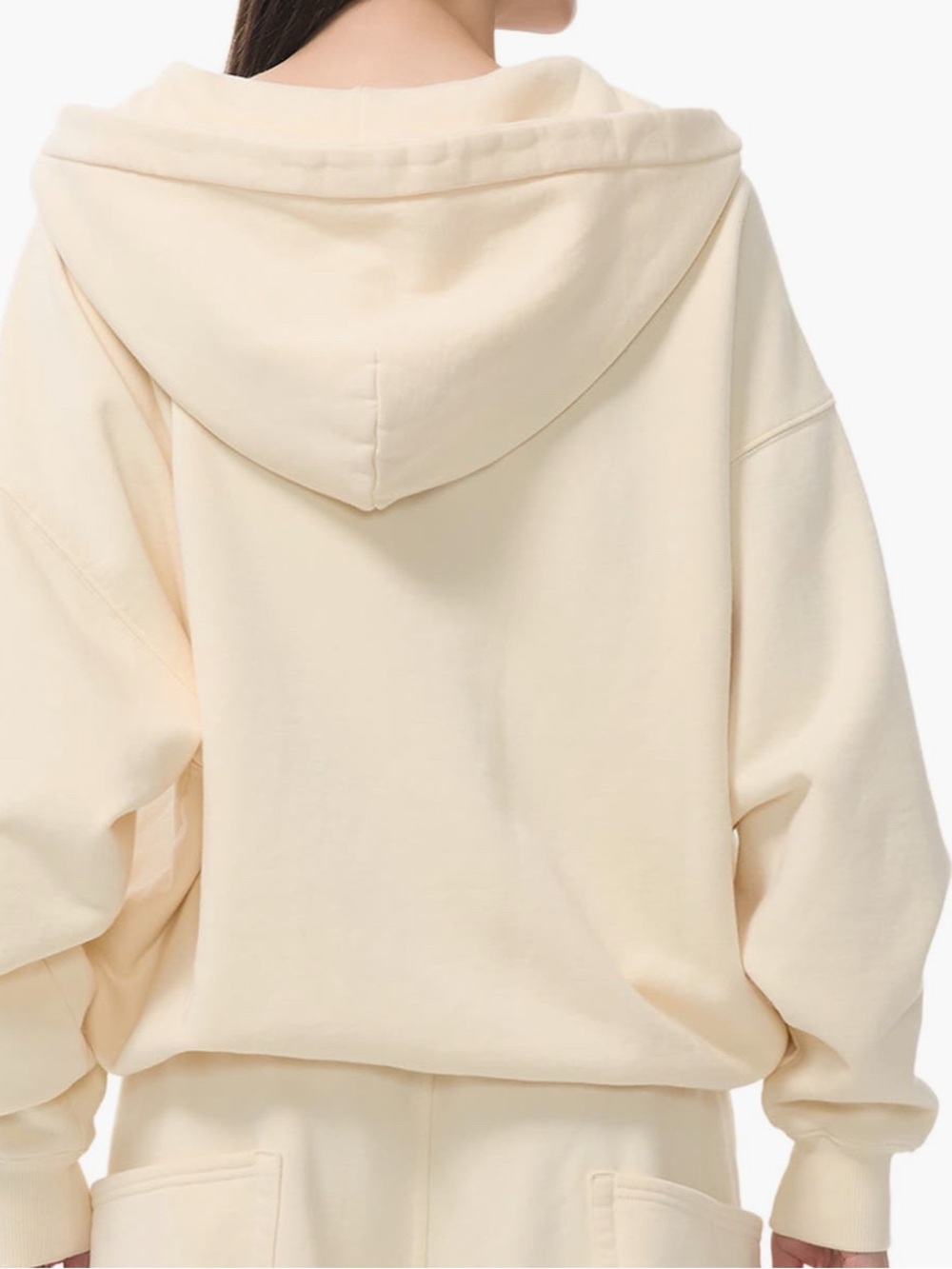 AFRM Cream Full-Zip Hooded Sweatshirt - Picture 2 of 7